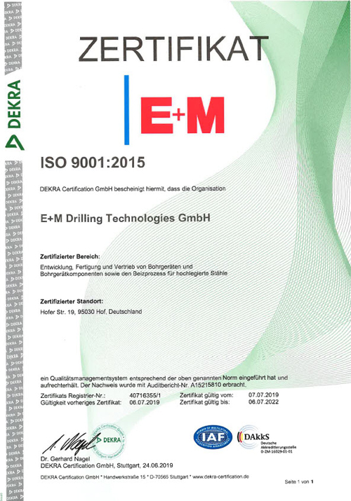 Din ISO 9001 EM Drilling